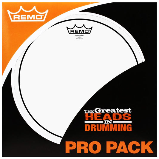 Remo Pinstripe Clear 10|12|14 Drumhead Pack + 14" Ambassador Coated