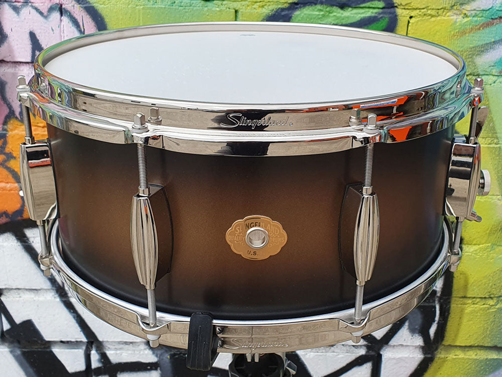 Slingerland Radio King 14" x 6.5" Snare Drum Black & Gold Lacquer Finish