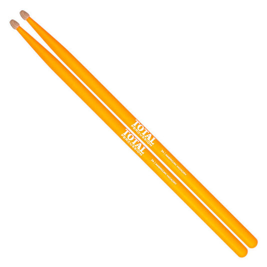 Total Percussion 7A Fluorescent Orange Wood Tip Drum Sticks
