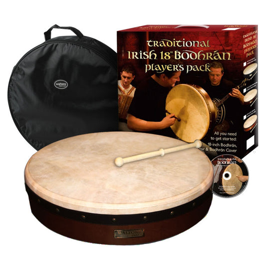 Waltons 18" Traditional Irish Bodhran Pack Dark Brown