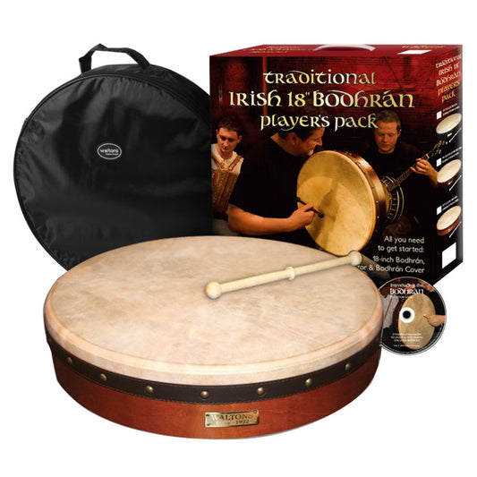 Waltons 18" Traditional Irish Bodhran Pack Mahogany