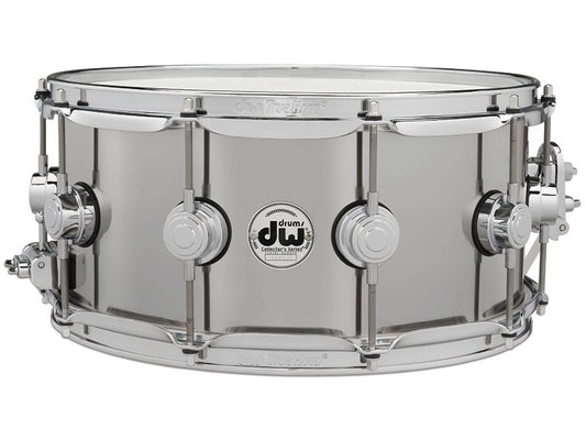 DW Collector's Series 14" x 6.5" Stainless Steel Snare Drum