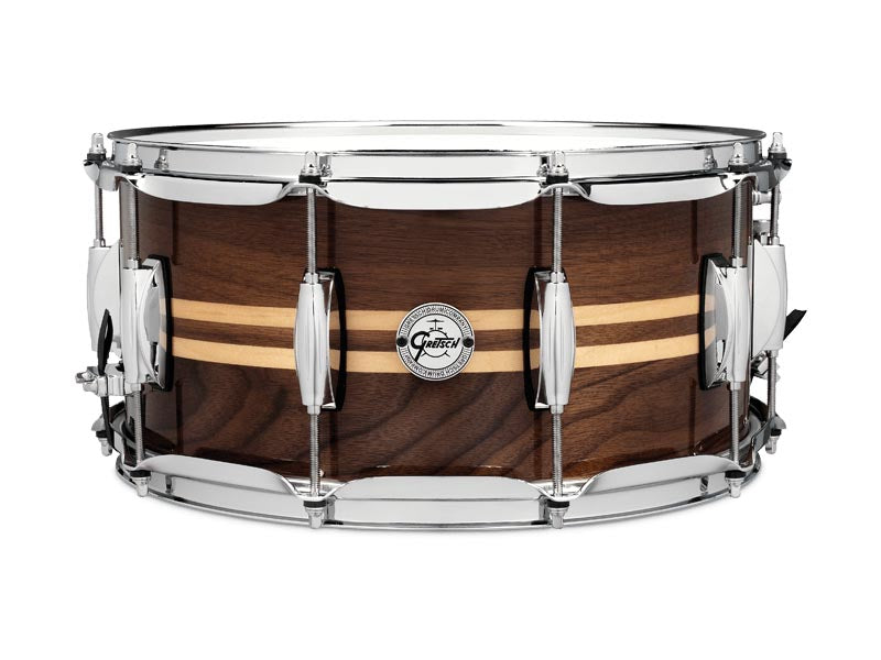 Gretsch Full Range 14" x 6.5" Walnut with Maple Inlay Snare Drum